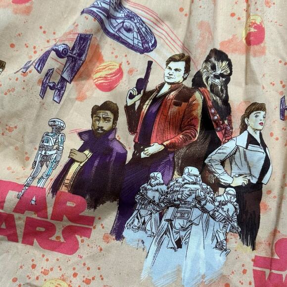 STAR WARS DISNEY Patterned Midi Skirt Orange Pink Women's Size Large Universe - Picture 5 of 9